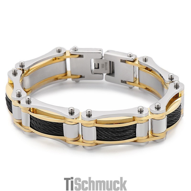 Rock Hip-Hop Twist Chain Herren Titan Biker Armband Rock Hip-Hop Twist Chain Herren Titan Biker Armband