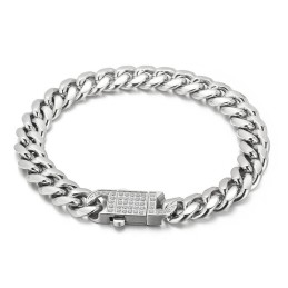 Kubanische Kette Mit Diamanten Herren Titan Armband Halskette