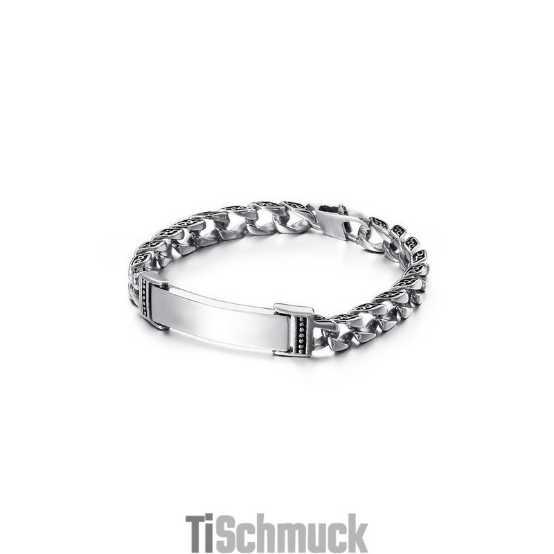 Cooles Totenkopfkreuz Mit Zirkonia Titan Armband