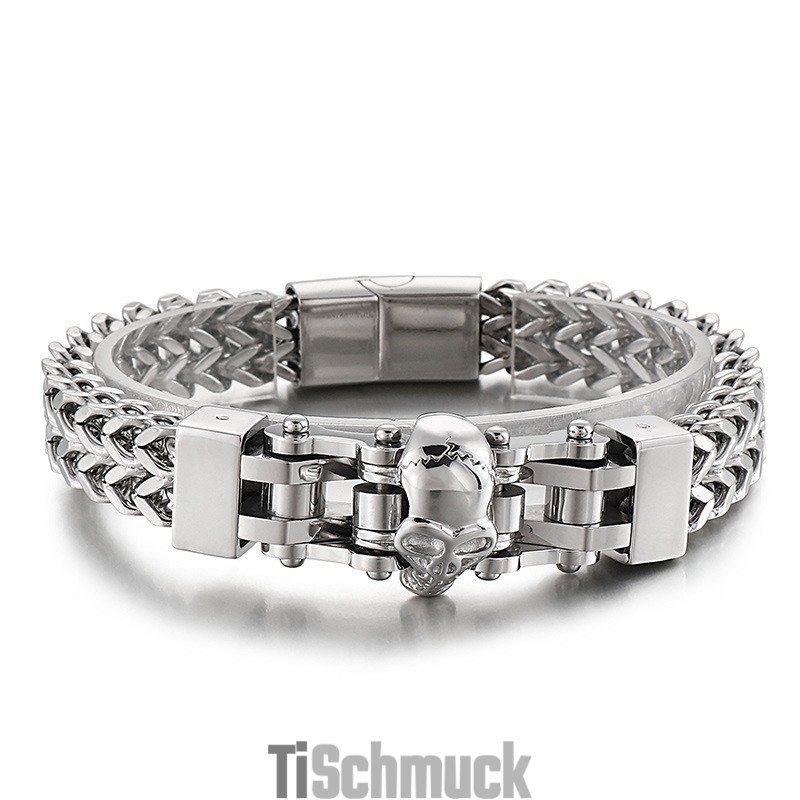 Cooles Hip Hop Totenkopf Herren Titan Armband Cooles Hip Hop Totenkopf Herren Titan Armband