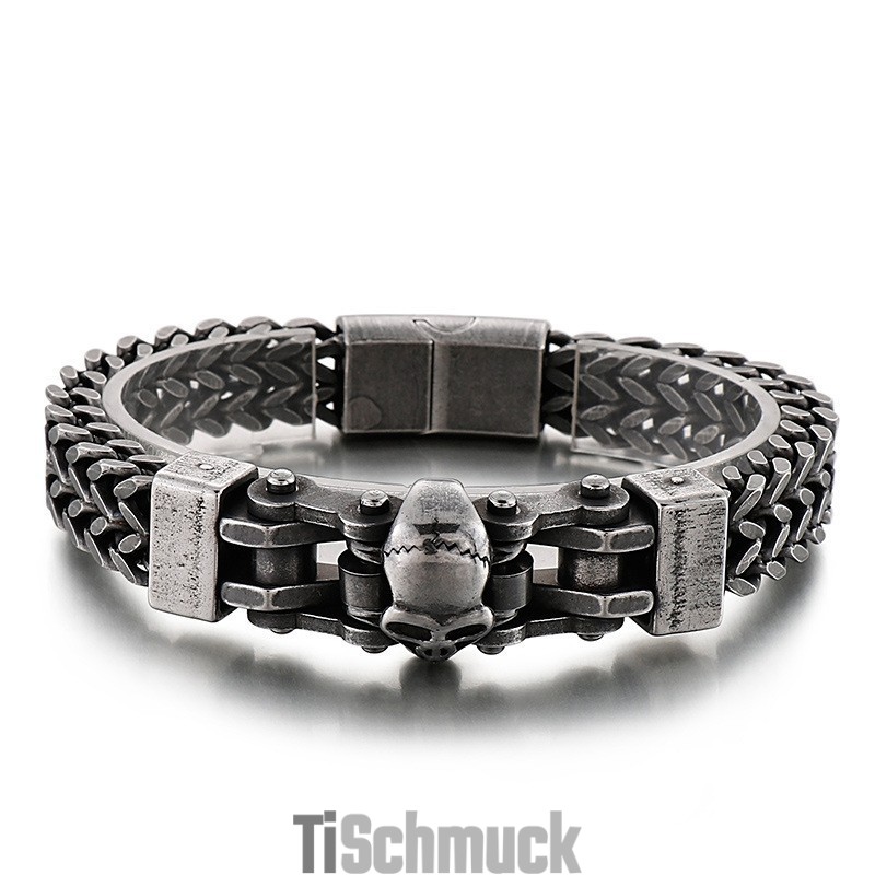 Cooles Hip Hop Totenkopf Herren Titan Armband Cooles Hip Hop Totenkopf Herren Titan Armband