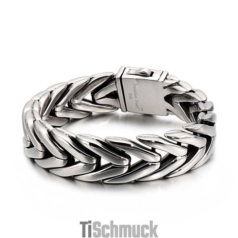Cooles Titanarmband Mit Blumenverschluss