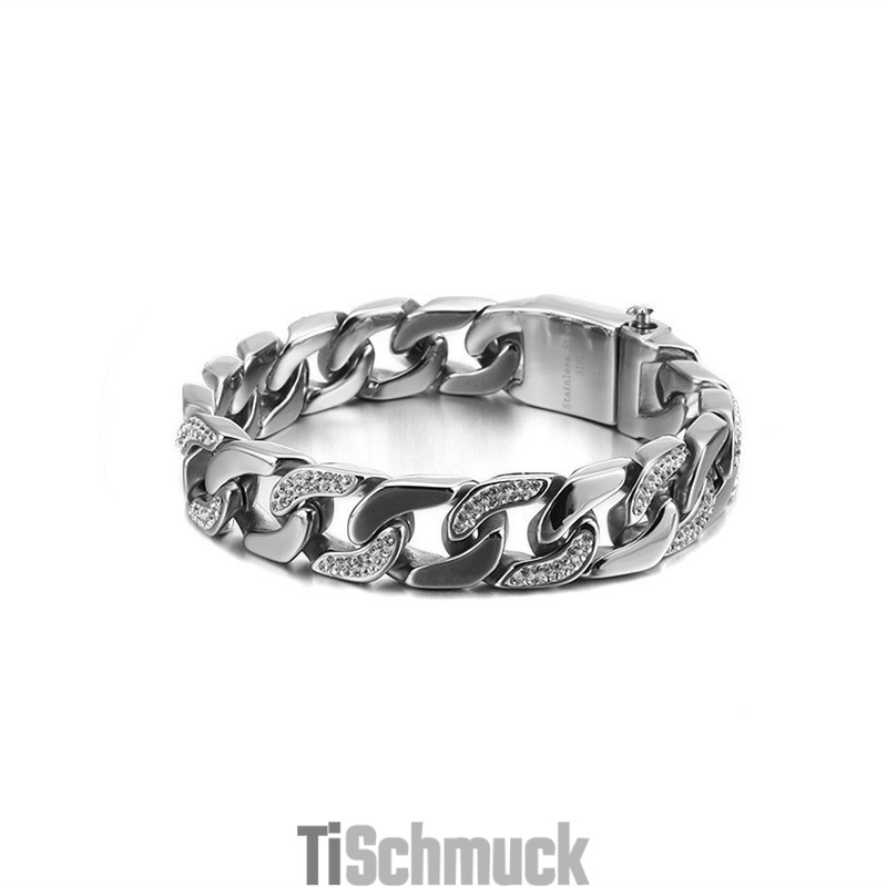 Herren Titan Armband Mit Diamanten Und Hip-Hop Übertrieben Herren Titan Armband Mit Diamanten Und Hip-Hop Übertrieben