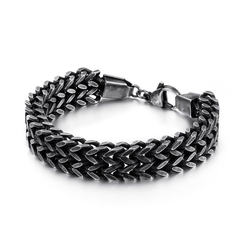 Doppellagiges V-Förmiges Overlord-Ketten-Titanarmband Für Herren