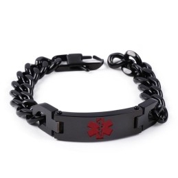 Rotes Medizinisches Logo Herrenarmband Titanschmuck