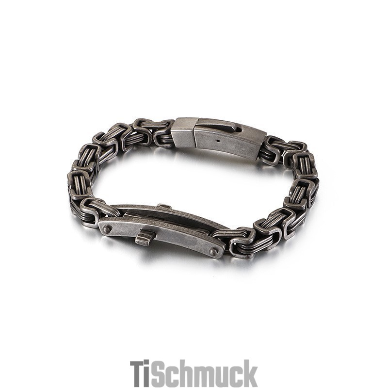 Titanarmband Mit Gebogenem Kreuz Auf Der Rückseite Für Männer Titanarmband Mit Gebogenem Kreuz Auf Der Rückseite Für Männer