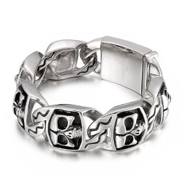 Beliebtes Cooles Totenkopf-Herren-Titanarmband