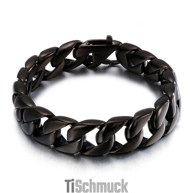 Vakuumplattiertes Schwarzes Glänzendes Armband