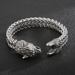 Cooles Wolfskopf-Doppelguss-Titanarmband Für Männer