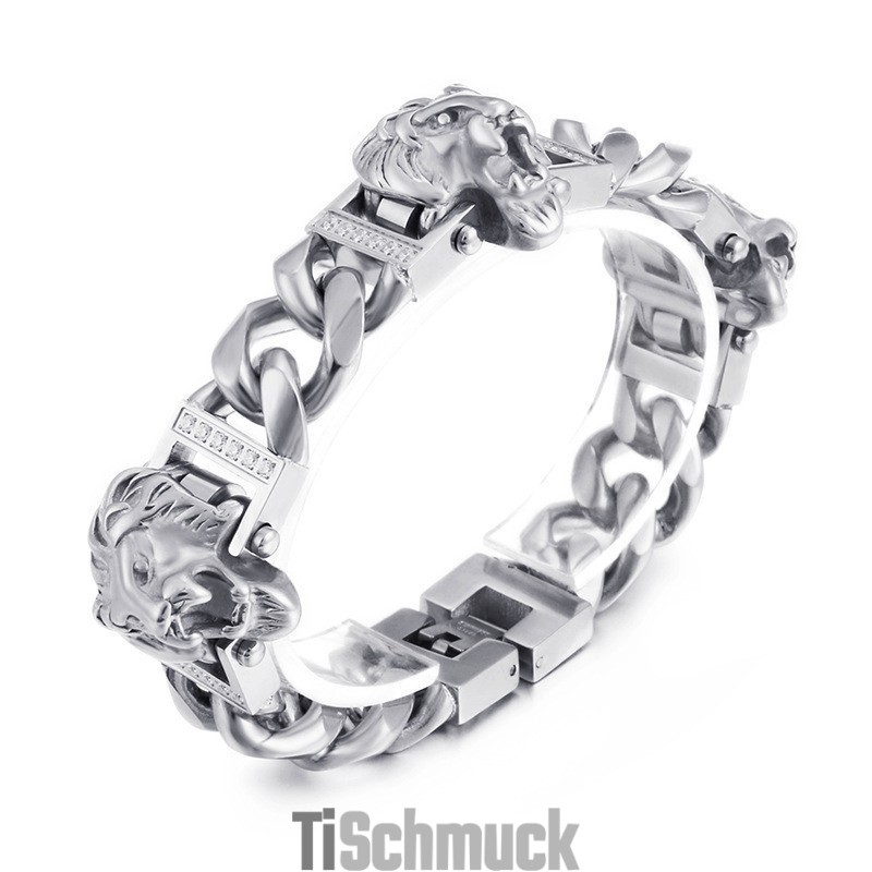 Löwenkopf Armband Armband Armband Hiphop Street Dance Männer Titan Schmuck Löwenkopf Armband Armband Armband Hiphop Street Dance Männer Titan Schmuck