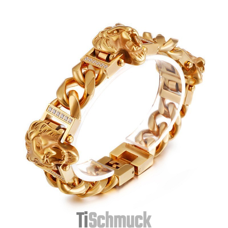 Löwenkopf-Armband, Armband, Armband, Hiphop, Street Dance, Männlich, Titan-Schmuck Löwenkopf-Armband, Armband, Armband, Hiphop, Street Dance, Männlich, Titan-Schmuck