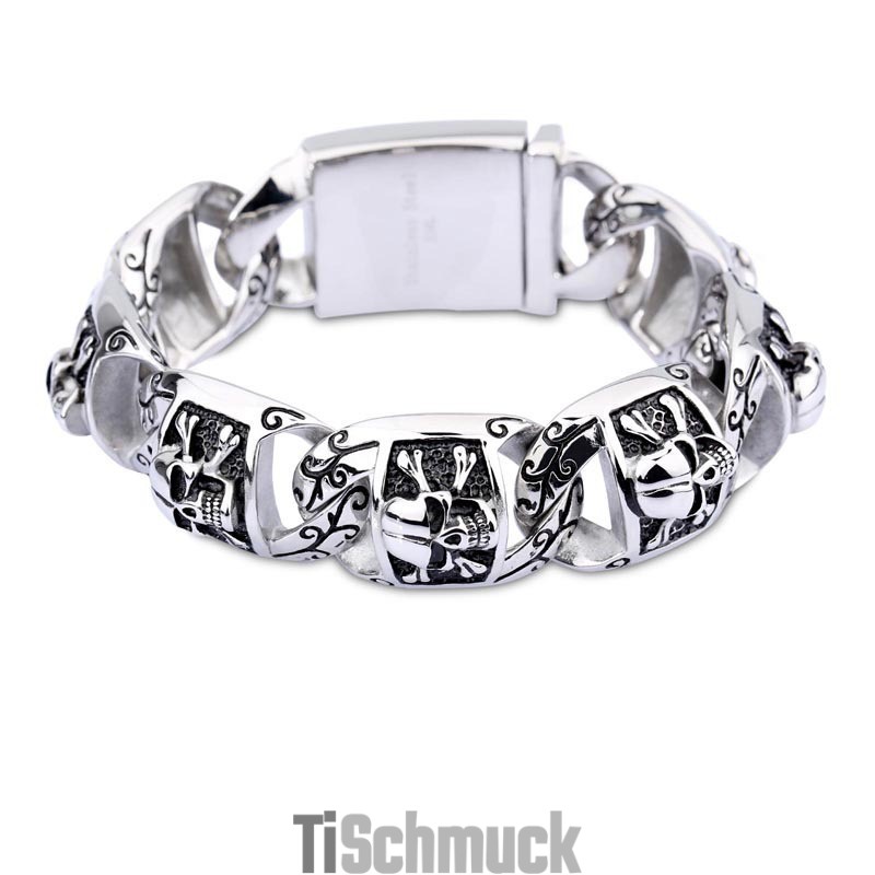 Hip-Hop Chic Style Armbänder Herren Titan Armbänder Dicker Abschnitt Totenkopf Schmuck Hip-Hop Chic Style Armbänder Herren Titan Armbänder Dicker Abschnitt Totenkopf Schmuck