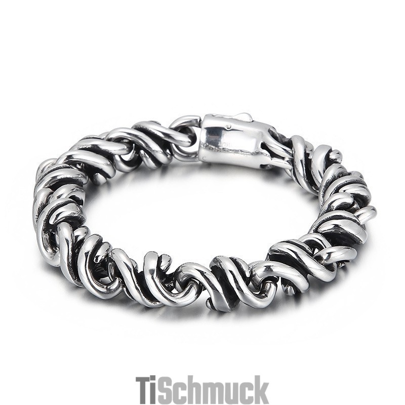 Mode Poliert Snap Titan Herrenarmband Für Geschenke