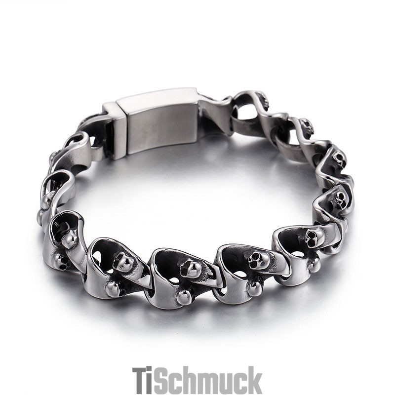 Cooles Schickes Totenkopf-Titanarmband Für Männer Cooles Schickes Totenkopf-Titanarmband Für Männer