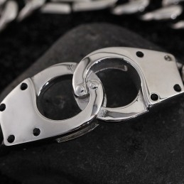 Modisches, Geometrisch Gewebtes Titanarmband Mit Handschellen Für Männer