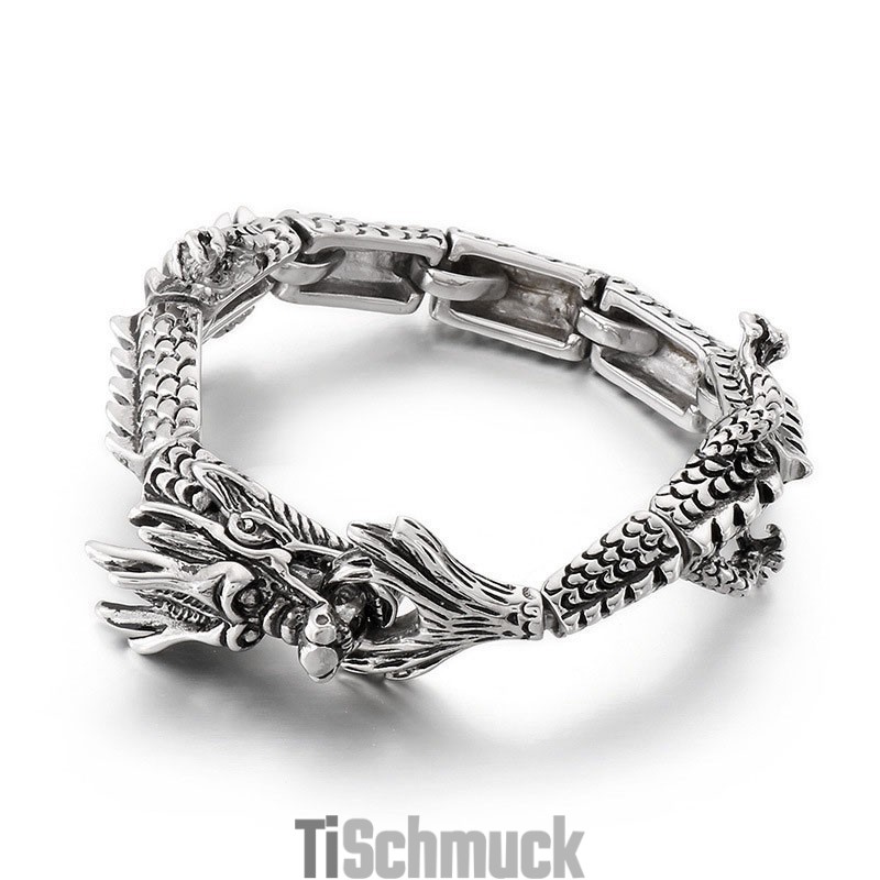 Cooles Schickes Zodiac Dragon Titan Armband Für Männer