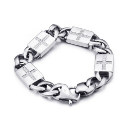 Fashion Rock Hip-Hop Stil Kreuz Mit Diamanten Titan Armbänder