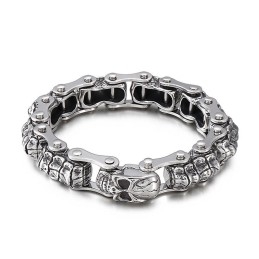 Mode Schädel Kiel Maschine Kette Titan Armband Für Männer