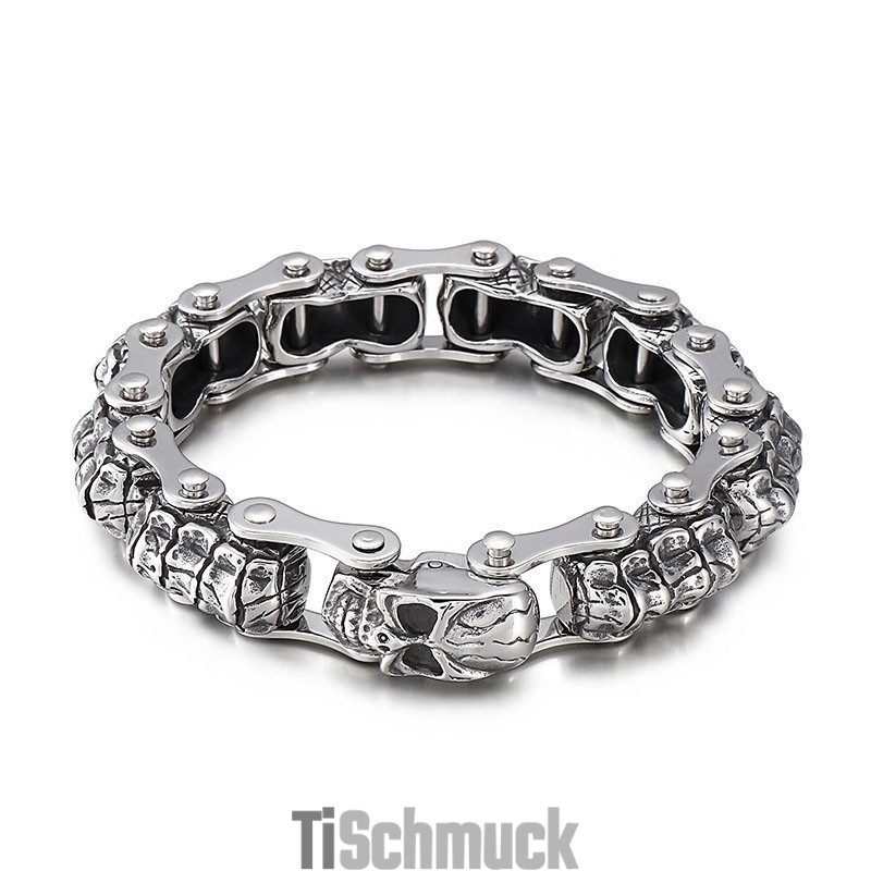 Mode Schädel Kiel Maschine Kette Titan Armband Für Männer Mode Schädel Kiel Maschine Kette Titan Armband Für Männer