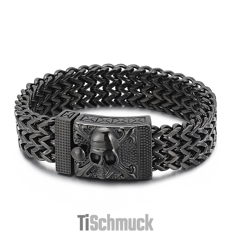 Hip-Hop-Totenkopf-Titanarmband Für Männer Hip-Hop-Totenkopf-Titanarmband Für Männer