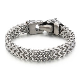Cooles Wolfskopf-Doppelguss-Titanarmband Für Männer