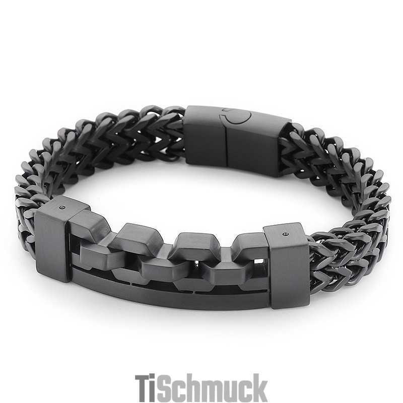 Modisches Quadratisches Hohles Titanarmband Für Männer