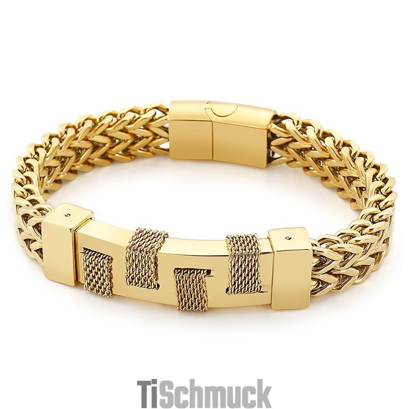Fashion Street Curved Brand Woven Titanium Armband Für Männer