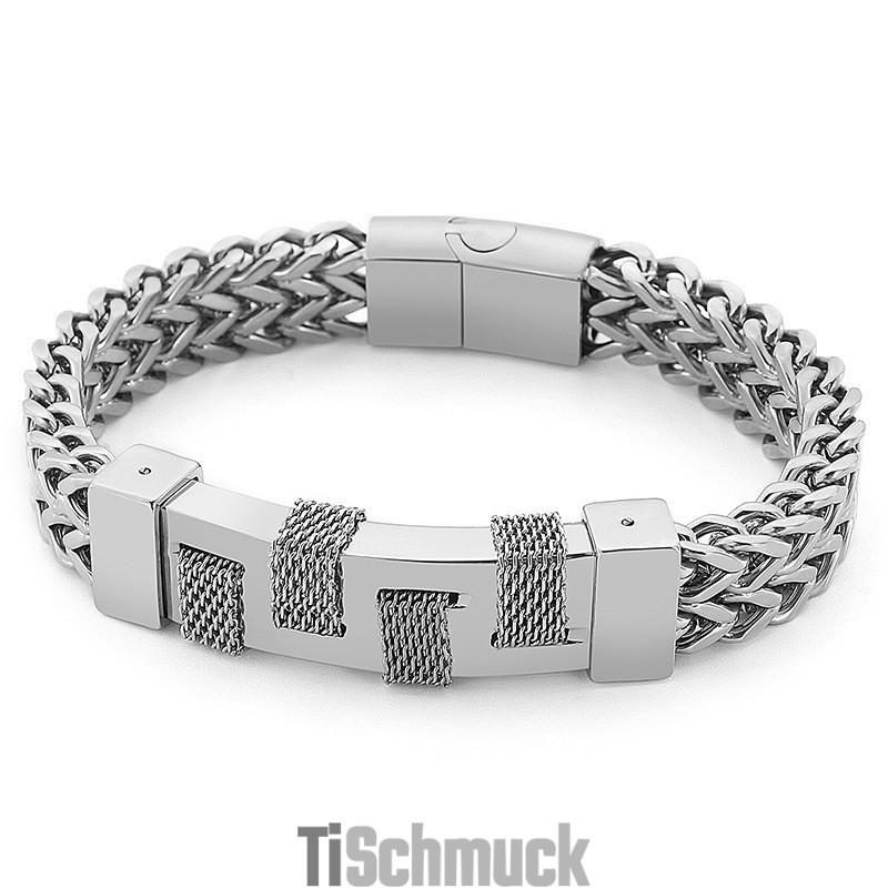 Fashion Street Photography Curved Brand Woven Titanium Herrenarmband Fashion Street Photography Curved Brand Woven Titanium Herrenarmband