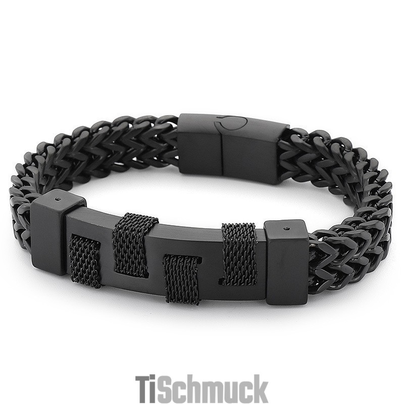Fashion Street Photography Curved Brand Woven Titanium Armband Für Männer