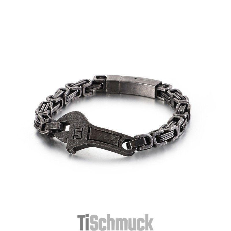 Cool Wrench Zurück Zur Gebogenen Platte Herren Titan Armband Cool Wrench Zurück Zur Gebogenen Platte Herren Titan Armband
