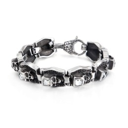 Titanarmband Mit Totenkopf Und Gekreuzten Knochen