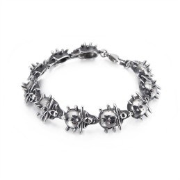 Übertrieben Schickes Circle Skull Herren Titan Armband