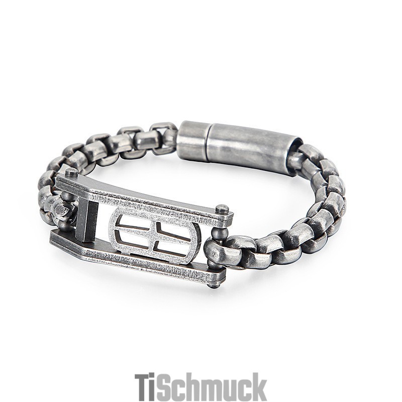Kreuz Hohl Quadrat Herren Titan Armband