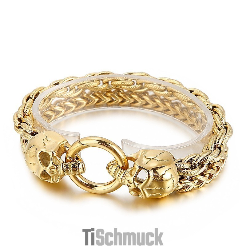 Cooles, Modisches, Schickes Totenkopf-Titanarmband Für Männer Cooles, Modisches, Schickes Totenkopf-Titanarmband Für Männer