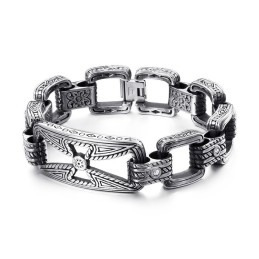 Cooles Kreuz-Blumen-Hohl-Titan-Armband Für Männer