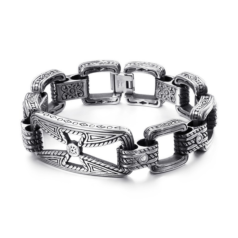 Cooles Kreuz-Blumen-Hohl-Titan-Armband Für Männer
