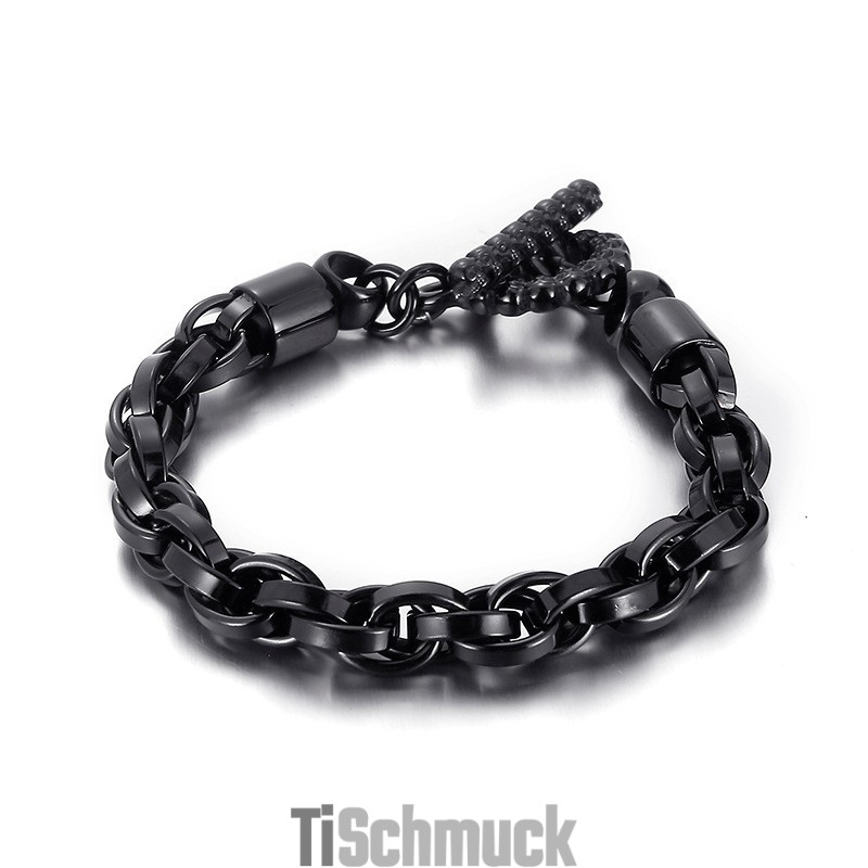 Cooles Modisches Herrenarmband Aus Titan Mit Totenkopf-Schnalle