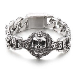 Totenkopf-Blumen-Titanarmband Für Männer