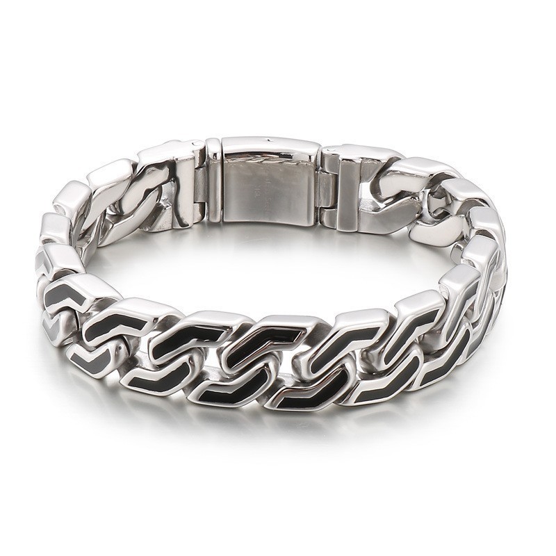 Mode Schwarz Streifen Chic Stil Titan Armband Für Männer Mode Schwarz Streifen Chic Stil Titan Armband Für Männer