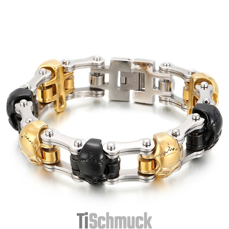 Beliebtes Cooles Totenkopf-Titanarmband Für Männer Beliebtes Cooles Totenkopf-Titanarmband Für Männer