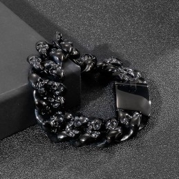 Cooles Doppelschädel-Titanarmband Für Herren