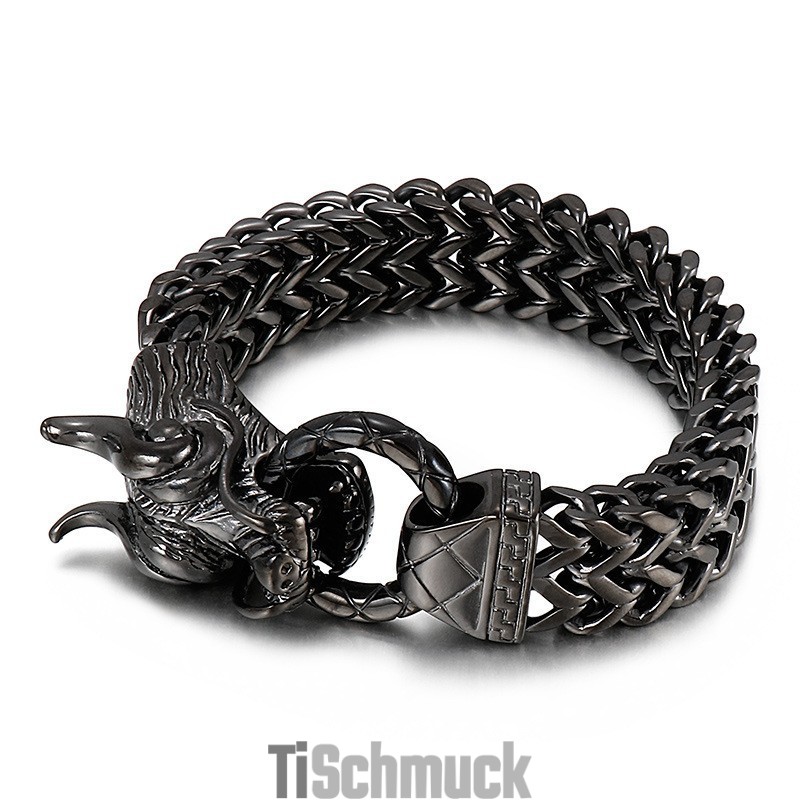 Neues Cooles Herren-Titanarmband Mit Drachenkopf Neues Cooles Herren-Titanarmband Mit Drachenkopf