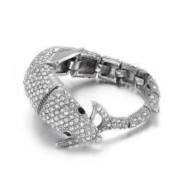 Mode Delphin Herren Titan Armband Mit Diamanten