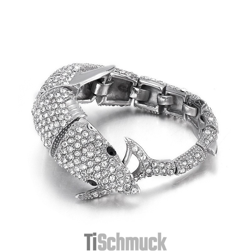 Mode Delphin Herren Titan Armband Mit Diamanten Mode Delphin Herren Titan Armband Mit Diamanten