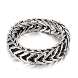 Cooles, Schickes, Einlagiges V-Förmiges Titanarmband Für Herren