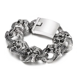 Beliebtes Cooles Totenkopf-Herren-Titanarmband