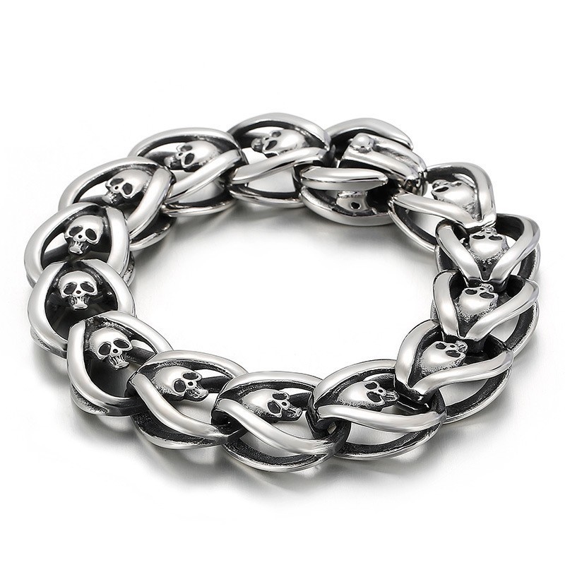 Modisches Titan-Totenkopf-Armband Für Herren