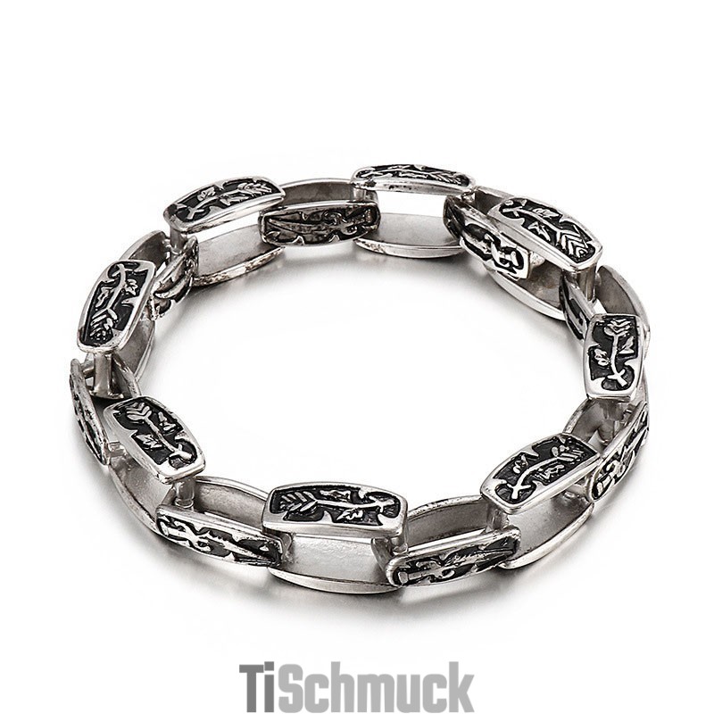 Gemustertes Titanarmband Hipster Herrenmode Accessoire