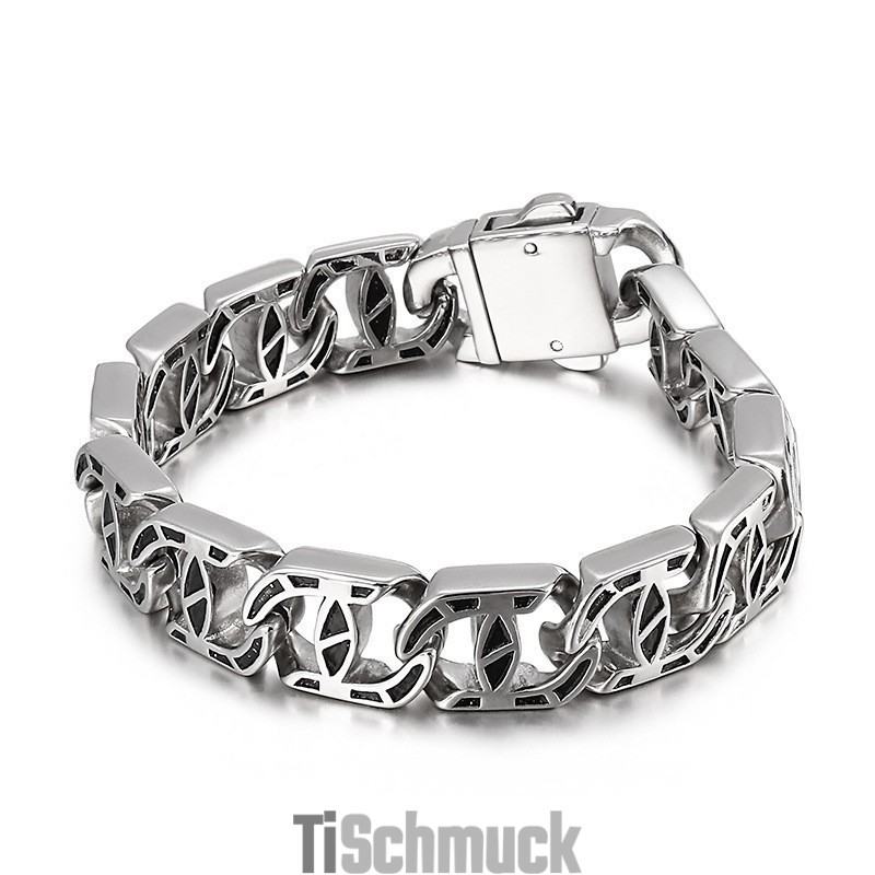 Schickes Herren-Armband Mit Casting-Charm Aus Titan
