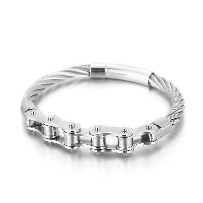 Schickes Titan-Biker-Kettenspleißarmband Für Männer Und Frauen